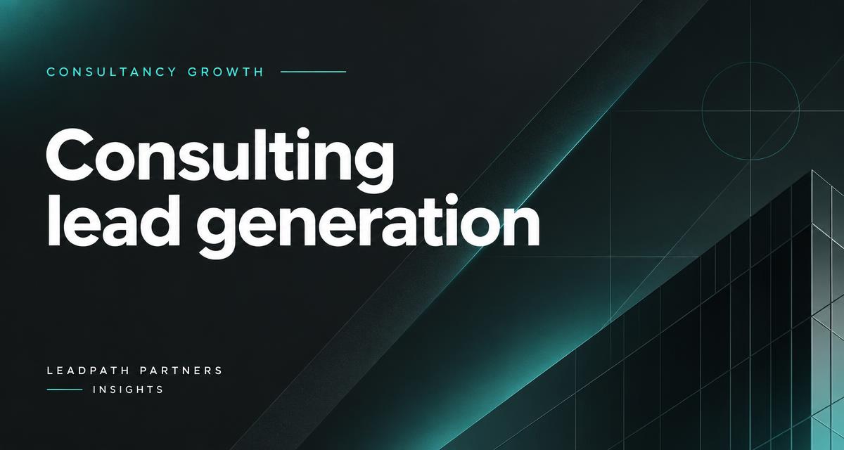 Consulting lead generation: building a pipeline your firm controls